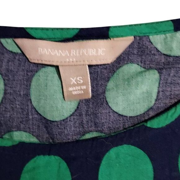 Banana Republic Polka Dot Dress XS – Navy & Green - Picture 3 of 3